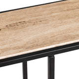 Crosby Travertine Console Table, Natural-Furniture - Accent Tables-High Fashion Home