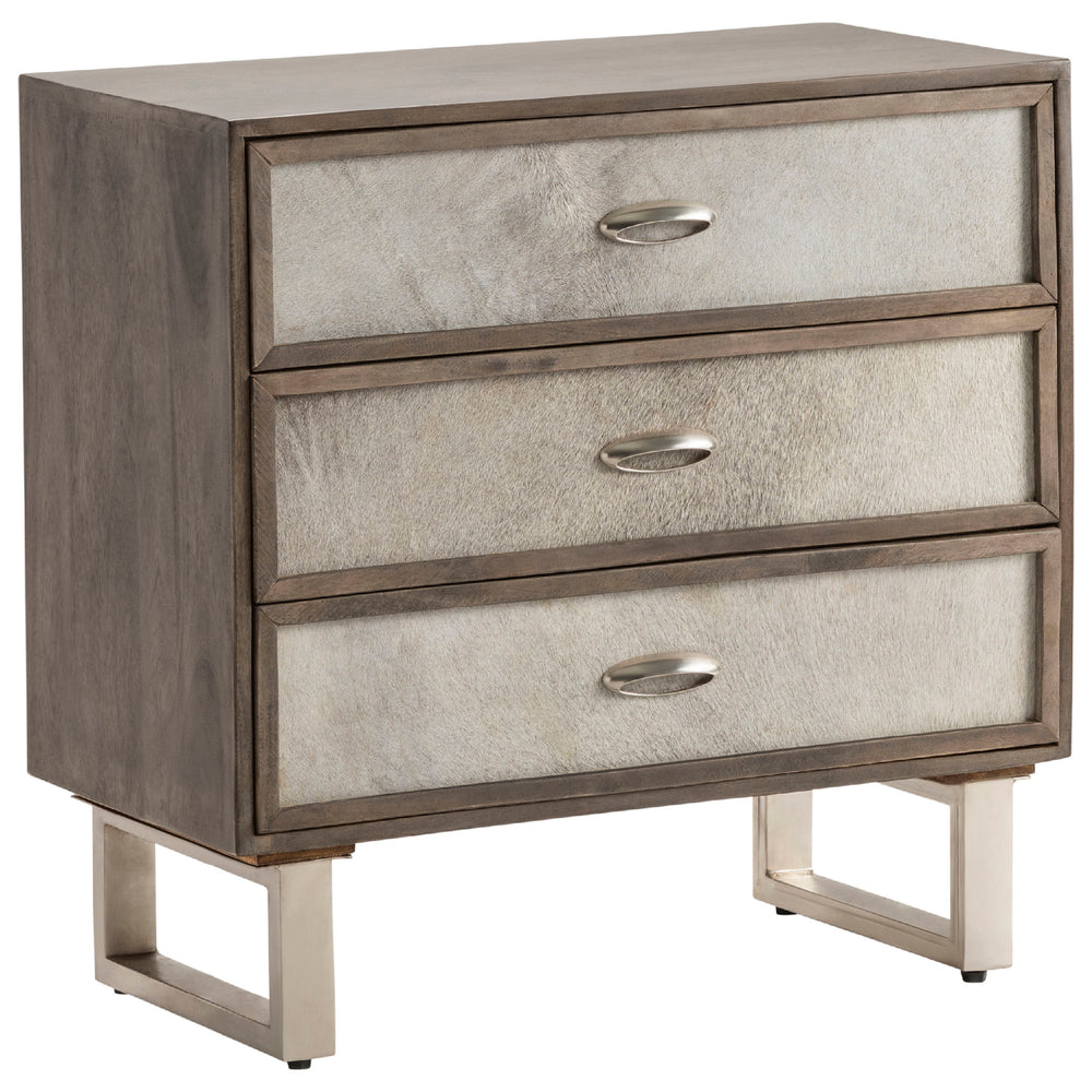 Theodore Cowhide Chest, Gray