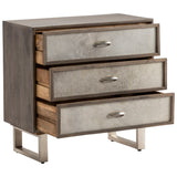 Theodore Cowhide Chest, Gray