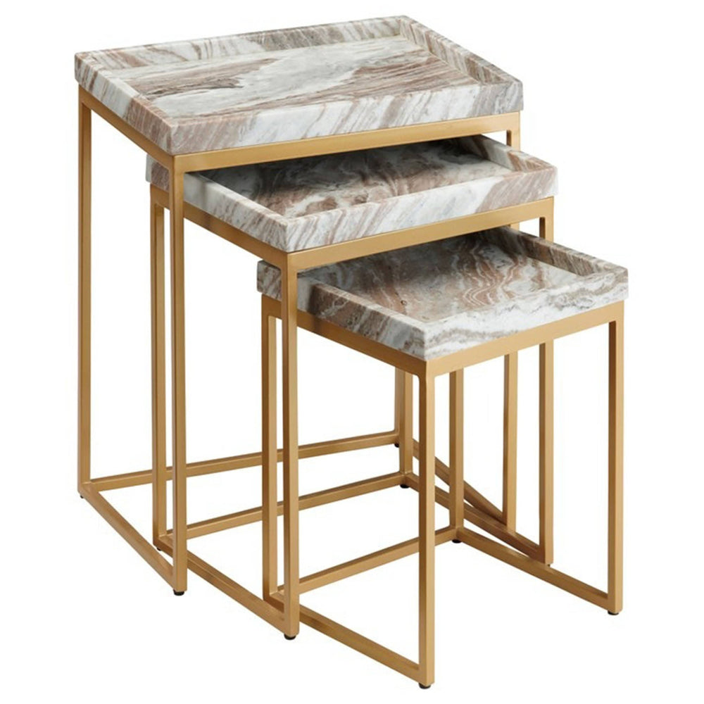 Torrento Marble Table, Set of 3-Furniture - Accent Tables-High Fashion Home