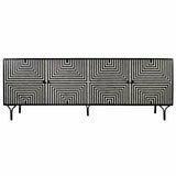 Atlas 4 Door Sideboard, Black/White-Furniture - Storage-High Fashion Home
