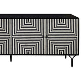 Atlas 4 Door Sideboard, Black/White-Furniture - Storage-High Fashion Home