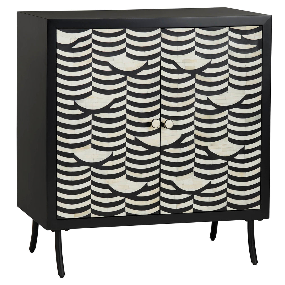 Capella 2 Door Cabinet, Black/White-Furniture - Storage-High Fashion Home