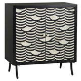 Capella 2 Door Cabinet, Black/White-Furniture - Storage-High Fashion Home