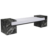 Massimo Bench, Black Marble-Furniture - Benches-High Fashion Home