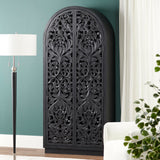 Sable Tall Cabinet, Black-Furniture - Storage-High Fashion Home