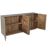 Drift 4 Door Sideboard, Light Brown-Furniture - Storage-High Fashion Home