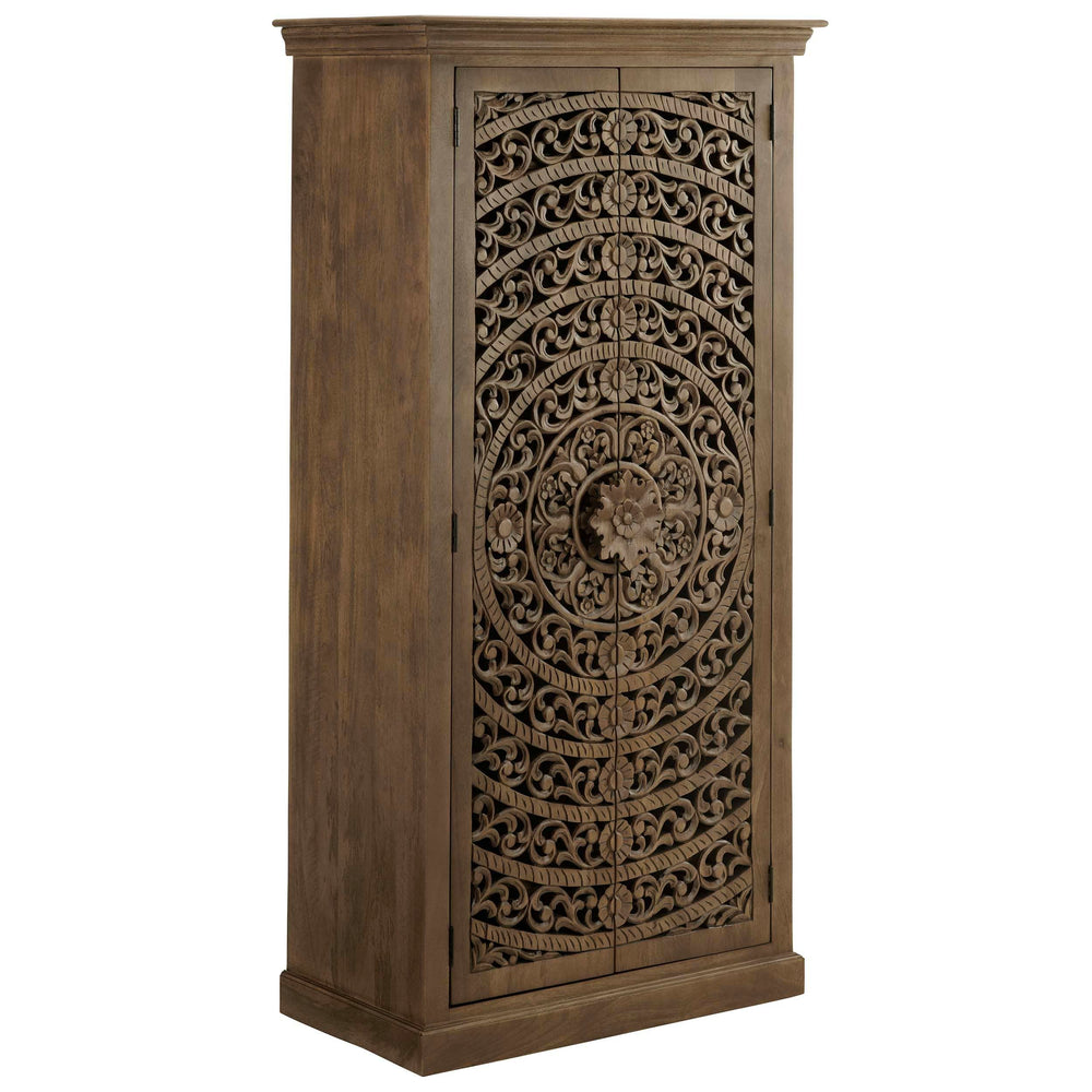 Adriana Tall Cabinet, Brown-Furniture - Storage-High Fashion Home
