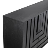 Dylan 4 Door Sideboard, Black-Furniture - Storage-High Fashion Home