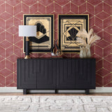 Dylan 4 Door Sideboard, Black-Furniture - Storage-High Fashion Home