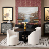 Wyndham Round Dining Table, Black-Furniture - Dining-High Fashion Home