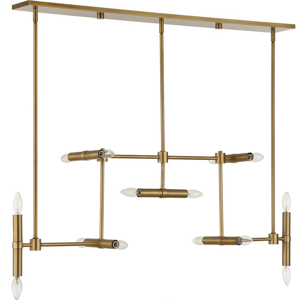 Cadre 14 Light Pendant, Antique Brass-Lighting-High Fashion Home