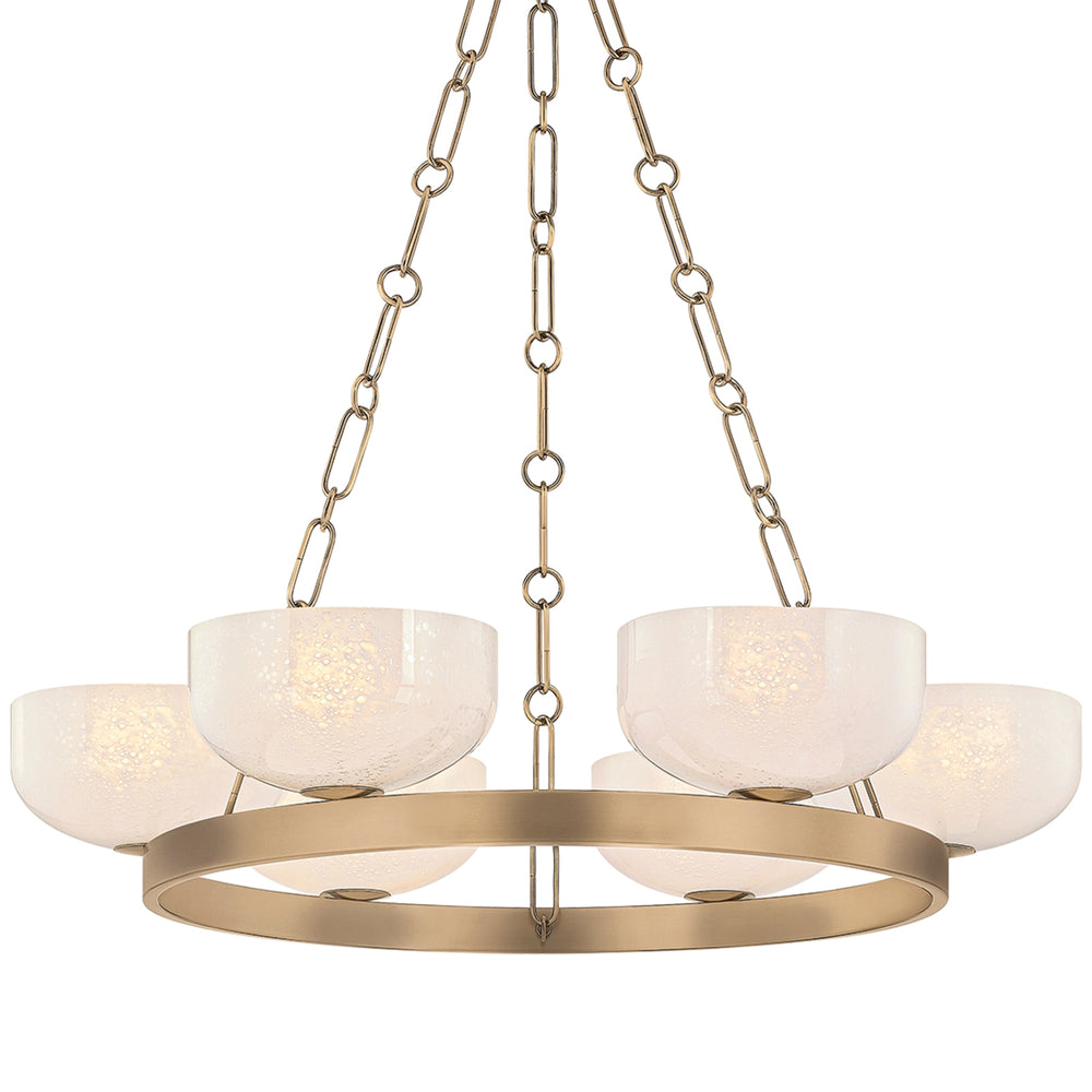 Caelum 6 Light Chandelier, Patina Brass