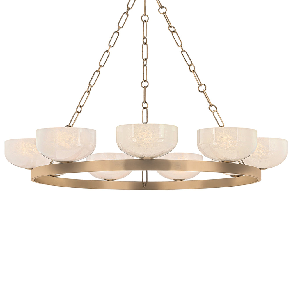 Caelum 9 light Chandelier, Patina Brass