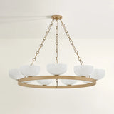 Caelum 9 light Chandelier, Patina Brass