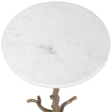 Calais Accent Table, Antique Brass