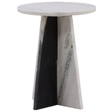 Caldwell Marble Side Table, Black/White
