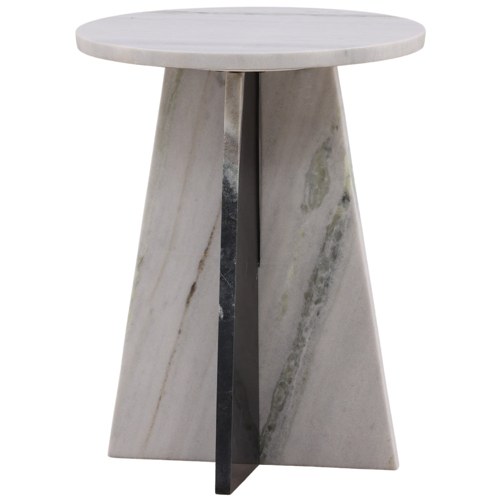 Caldwell Marble Side Table, Black/White