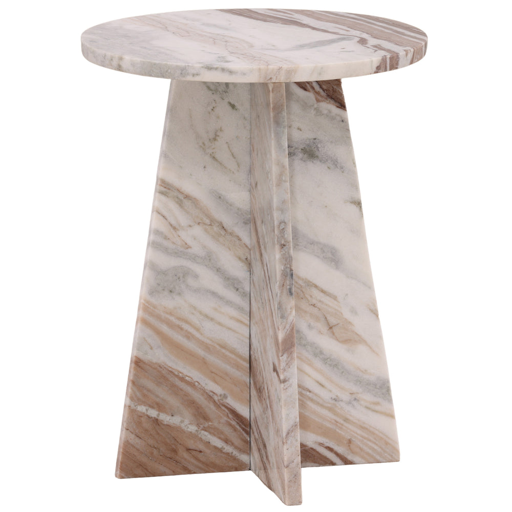 Caldwell Marble Side Table, Brown