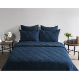 Caleb Quilt, Midnight Blue-Accessories-High Fashion Home
