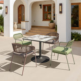 Caliza Dining Table, Gray/Black-Furniture - Dining-High Fashion Home