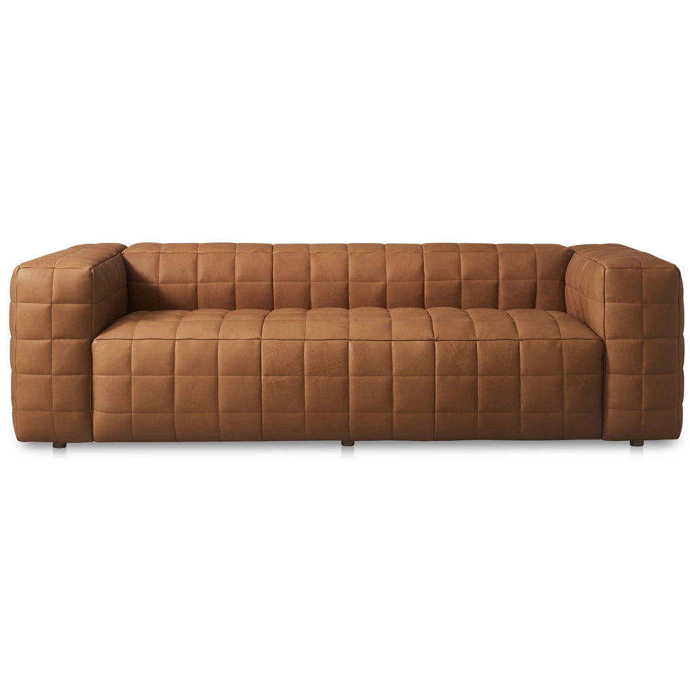 Callan Leather Sofa, Tan-Furniture - Sofas-High Fashion Home