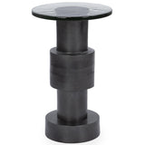 Callen Round Accent Table, Antique Nickel-Furniture - Accent Tables-High Fashion Home