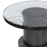 Callen Round Accent Table, Antique Nickel-Furniture - Accent Tables-High Fashion Home