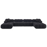 Calliope 6 Piece Modular U-Sectional, Black-Furniture - Sofas-High Fashion Home