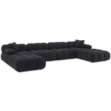 Calliope 6 Piece Modular U-Sectional, Black-Furniture - Sofas-High Fashion Home