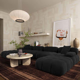 Calliope 6 Piece Modular U-Sectional, Black-Furniture - Sofas-High Fashion Home