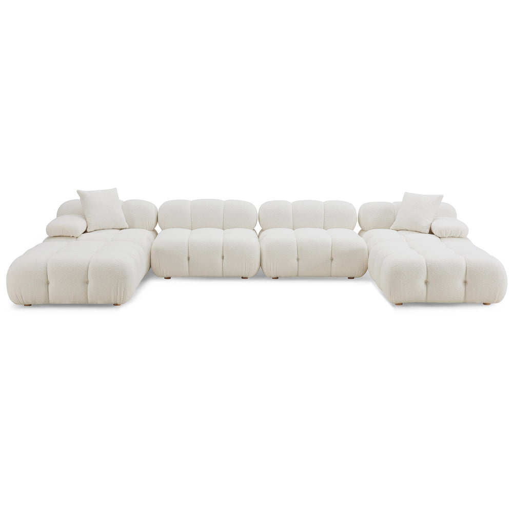 Calliope 6 Piece Modular U-Sectional, Cream-Furniture - Sofas-High Fashion Home