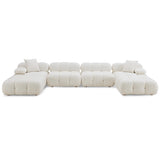 Calliope 6 Piece Modular U-Sectional, Cream-Furniture - Sofas-High Fashion Home