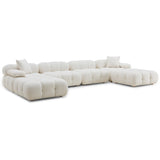 Calliope 6 Piece Modular U-Sectional, Cream-Furniture - Sofas-High Fashion Home