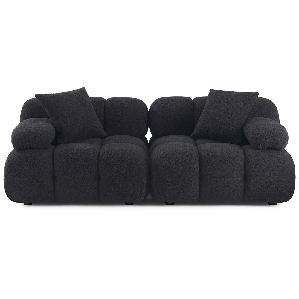 Calliope Modular Loveseat, Black-Furniture - Sofas-High Fashion Home