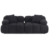 Calliope Modular Loveseat, Black-Furniture - Sofas-High Fashion Home