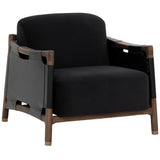 Calloway Leather Chair, Abbington Black-Furniture - Chairs-High Fashion Home
