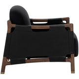 Calloway Leather Chair, Abbington Black-Furniture - Chairs-High Fashion Home