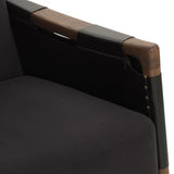 Calloway Leather Chair, Abbington Black-Furniture - Chairs-High Fashion Home