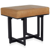 Calvin Leather Stool, Chestnut Brown-Furniture - Chairs-High Fashion Home