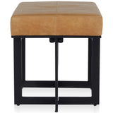Calvin Leather Stool, Chestnut Brown-Furniture - Chairs-High Fashion Home
