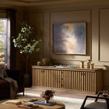 Cambra Media Console, Drifted Oak by Amber Lewis x Four Hands-Furniture - Storage-High Fashion Home