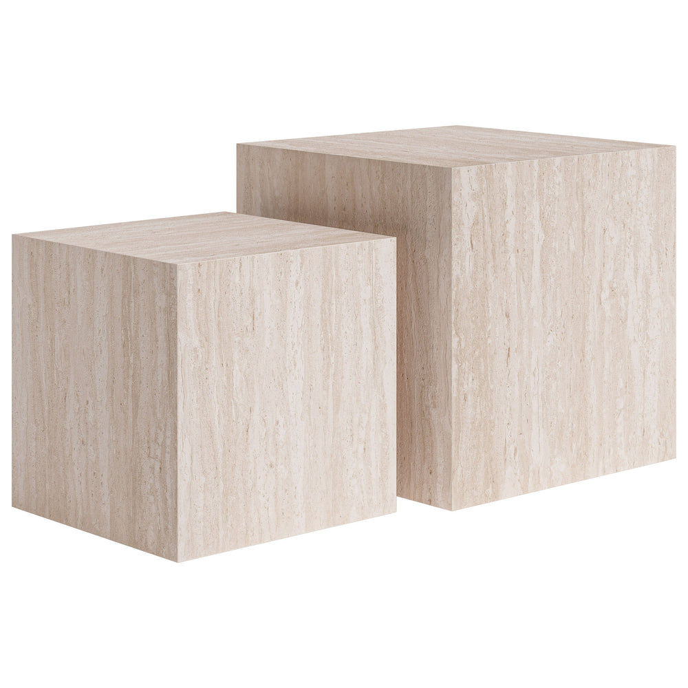 Cambro Coffee Table Set, Stone Beige-Furniture - Accent Tables-High Fashion Home