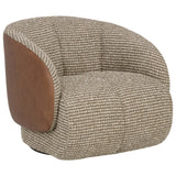 Camie Swivel Chair, Torched Meringue/Cognac #3