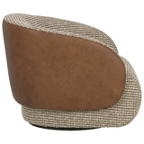 Camie Swivel Chair, Torched Meringue/Cognac #3