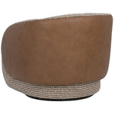 Camie Swivel Chair, Torched Meringue/Cognac #3