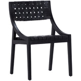 Camila Leather Dining Chair, Black/Black, Set of 2-Furniture - Dining-High Fashion Home
