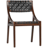 Camila Leather Dining Chair, Black/Dark Brown, Set of 2