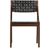Camila Leather Dining Chair, Black/Dark Brown, Set of 2