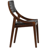 Camila Leather Dining Chair, Black/Dark Brown, Set of 2